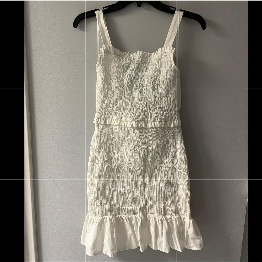 Brand New White Mini Dress with Bow Back — NWT (S)